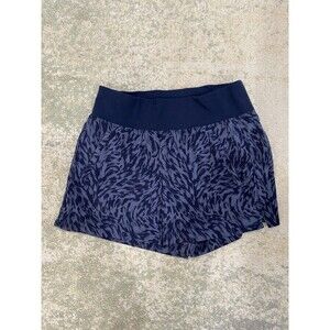 Athleta Trekkie North Printed Shorts Athletic Running Gym Blue Gray Size 8